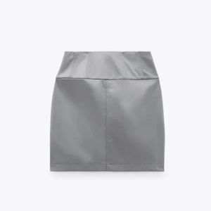 Zara technical mini skirt grey nwt l